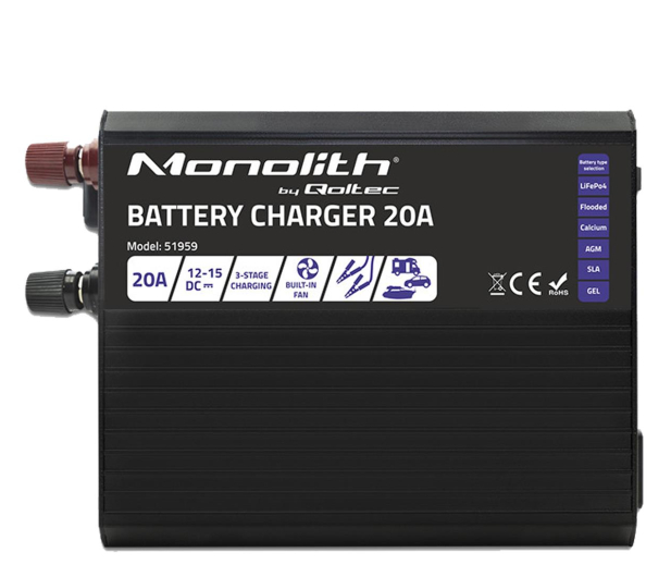 Qoltec Inteligenta Ładowarka Monolith LiFePO4 AGMGEL 20A 12V - 1238967 - zdjęcie 4
